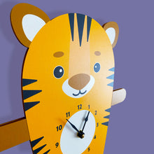 Load image into Gallery viewer, Tiger Wall Clock with pendulum tail - Oddly Wild