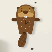 Load image into Gallery viewer, Beaver Wall Clock with pendulum tail - Oddly Wild