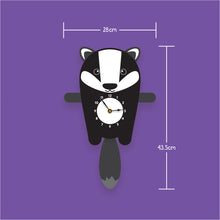 Load image into Gallery viewer, Badger Wall Clock with pendulum tail - Oddly Wild