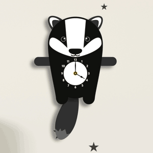 Badger Wall Clock with pendulum tail - Oddly Wild