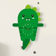 Load image into Gallery viewer, Dinosaur Wall Clock with pendulum tail - Oddly Wild