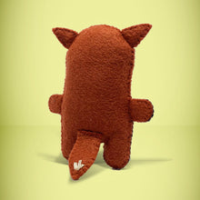 Load image into Gallery viewer, Back view of mini fox. Why not adopt a cute little friend? Handmade with love this small felt fox comes with its own adoption certificate and thank you card. There are many different animals to collect and each comes with their own collectible playing card.
