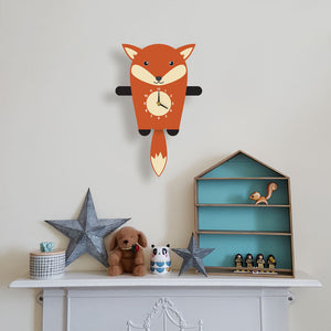 Fox Wall Clock with pendulum tail - Oddly Wild