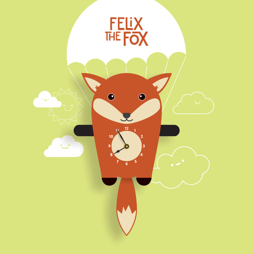 Fox Wall Clock with pendulum tail - Oddly Wild
