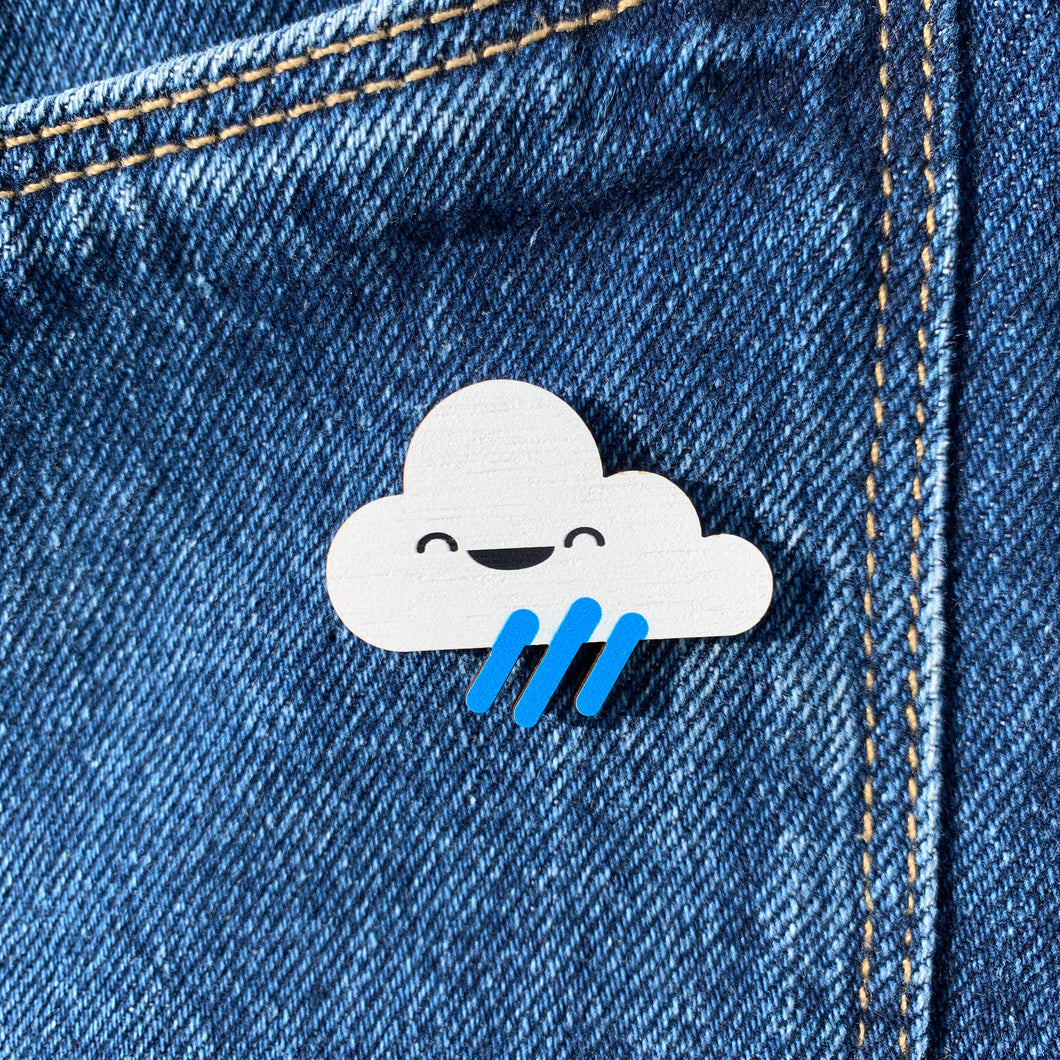 Cute Cloud and Rain Pin