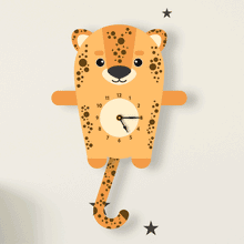 Load image into Gallery viewer, Leopard Wall Clock with pendulum tail - Oddly Wild