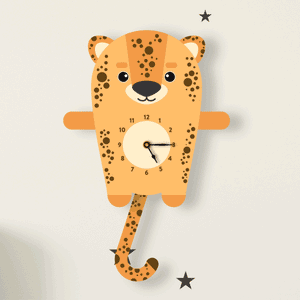 Leopard Wall Clock with pendulum tail - Oddly Wild