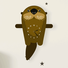 Load image into Gallery viewer, Otter Wall Clock with pendulum tail - Oddly Wild