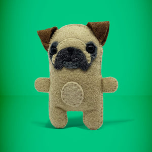 A perfect little gift for any pug dog lover. Super cute, handmade from left over felt and a great keepsake present. Your little friend loves to cuddle, give hugs and comes with their own matchbox to sleep in. A wonderful stocking filler at christmas.