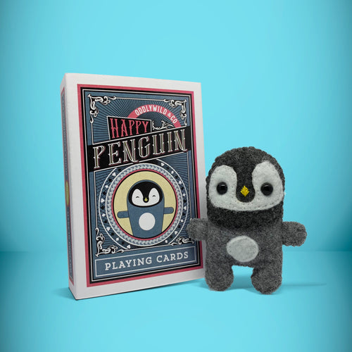 Handmade from felt this mini grey penguin toy stands 110mm high and is perfect for your kids to that with them on their travels and adventures. Your little friend is small enough to fit in a pocket and comes with its own matchbox and bedding. 