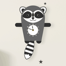 Load image into Gallery viewer, Raccoon Wall Clock with pendulum tail - Oddly Wild