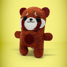 Load image into Gallery viewer, Front view of mini red panda toy. A perfect little gift for any red panda lover. Super cute, handmade from left over felt and a great keepsake present. Your little friend loves to cuddle, give hugs and comes with their own matchbox to sleep in. A wonderful stocking filler at christmas.