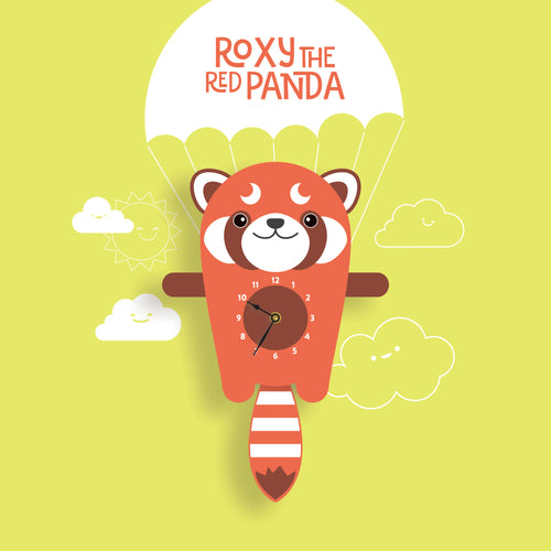Red Panda Wall Clock with pendulum tail - Oddly Wild