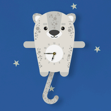 Load image into Gallery viewer, Snow Leopard Wall Clock with pendulum tail - Oddly Wild