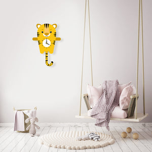 Tiger Wall Clock with pendulum tail - Oddly Wild
