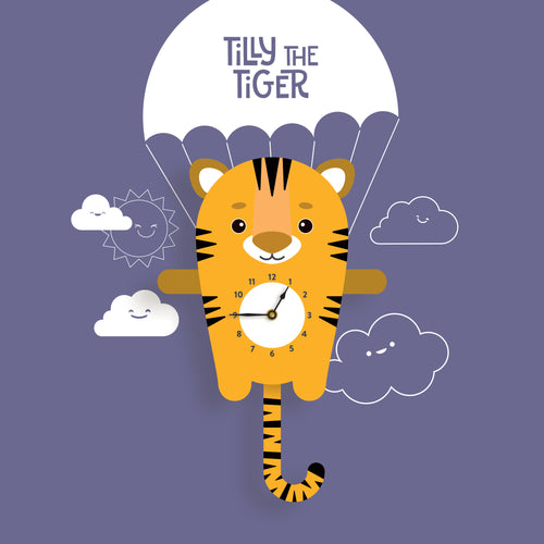 Tiger Wall Clock with pendulum tail - Oddly Wild
