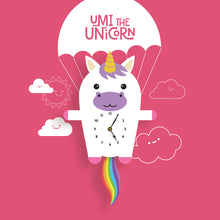 Load image into Gallery viewer, Unicorn Wall Clock with pendulum tail - Oddly Wild