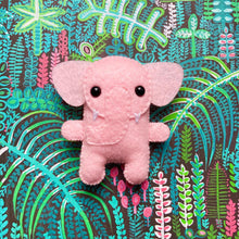 Load image into Gallery viewer, A perfect little gift for any pink elephant lover. Super cute, handmade from left over felt and a great keepsake present. Your little friend loves to cuddle, give hugs and comes with their own matchbox to sleep in. A wonderful stocking filler at christmas.