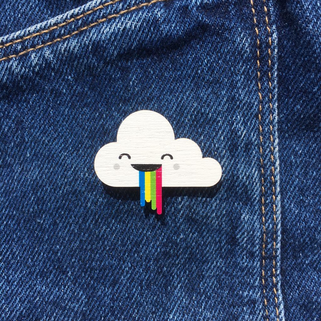 Cloud and Rainbow Pin - Oddly Wild