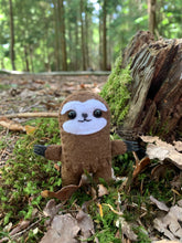 Load image into Gallery viewer, A perfect little gift for any sloth lover. Super cute, handmade from left over felt and a great keepsake present. Your little friend loves to cuddle, give hugs and comes with their own matchbox to sleep in. A wonderful stocking filler at christmas.
